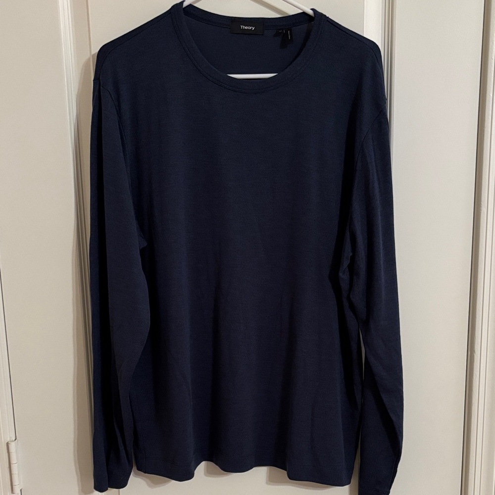 Theory Men's Navy Long Sleeve Shirt